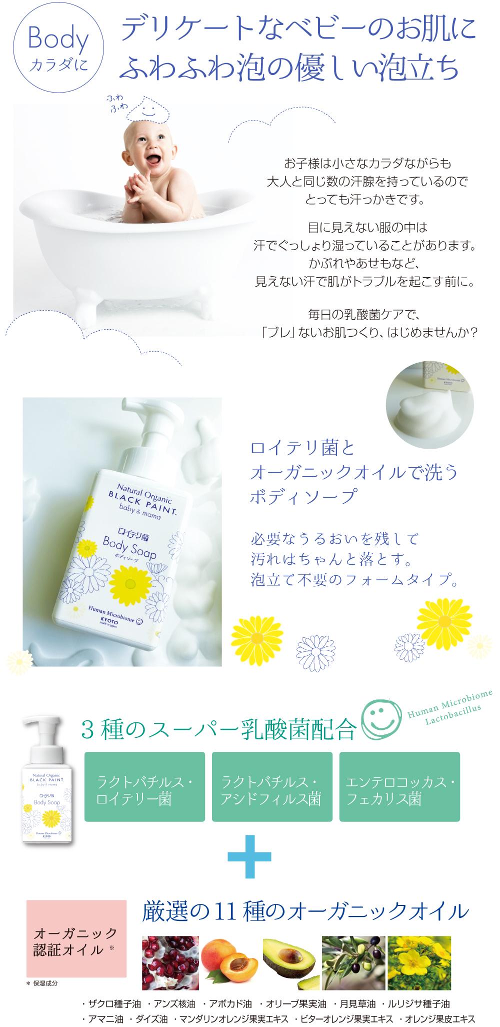 ヒト由来の乳酸菌配合 ベビーとジュニアのための石鹸