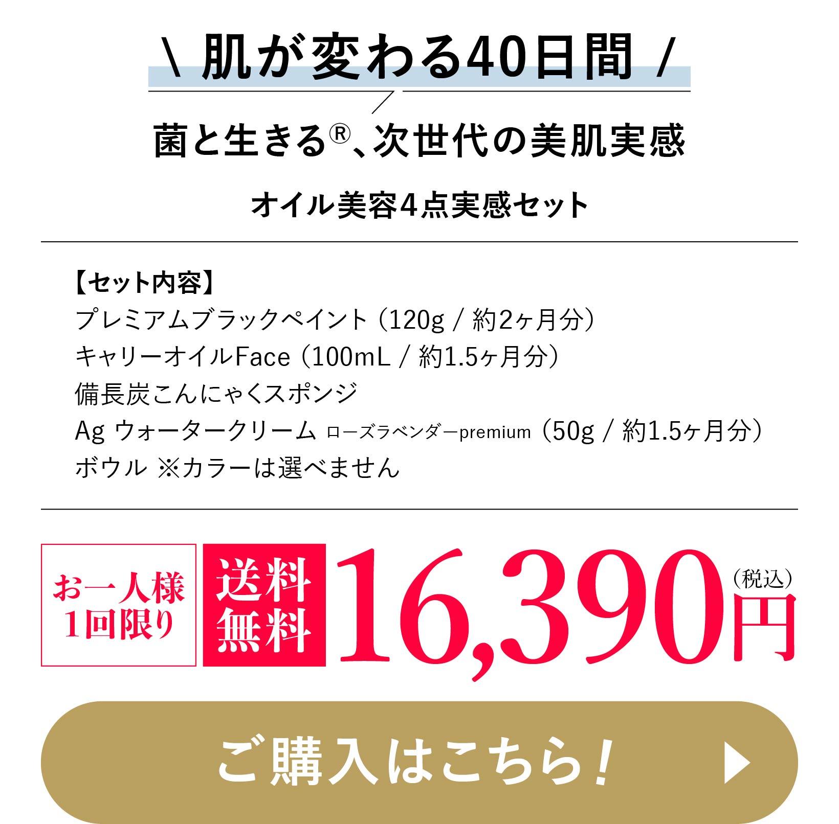 確かな手応えで納得の変化 次世代の美肌体験 ブラックペイント毛穴を洗う石鹸 オイル美容４点セット