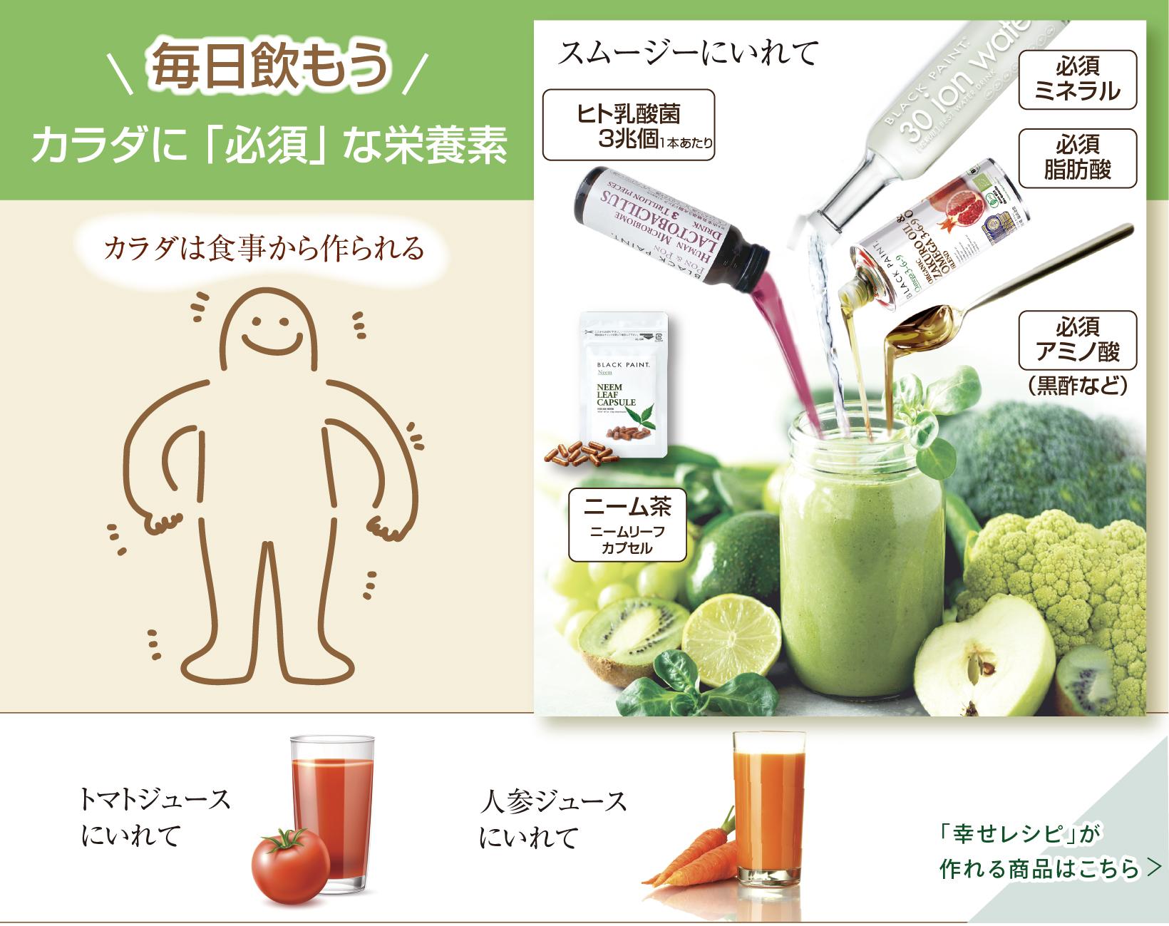 カラダに「必須」な栄養素を毎日飲みませんか？